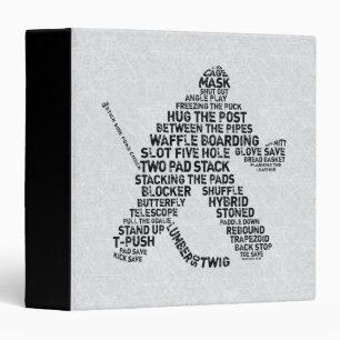 Hockey Goalie Calligram 3 Ring Binder