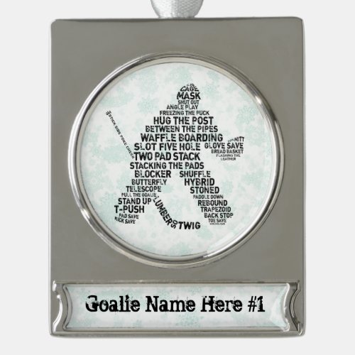 Hockey Goalie Calligram Custom Christmas Ornament