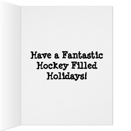 Hockey Goalie Calligram Word Art Christmas Card (Inside (Right))