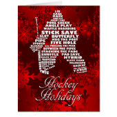 Hockey Goalie Calligram Word Art Christmas Card (Front)