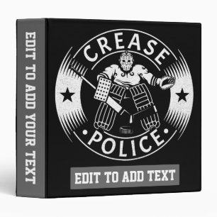 Hockey Goalie Crease Police 3 Ring Binder