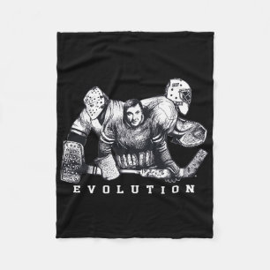 Hockey Goalie Evolution No Mask Vintage Mask To Mo Fleece Blanket