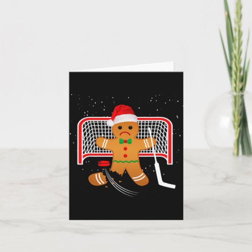 Hockey Goalie Fun Christmas  Gingerbread Man Goali Card