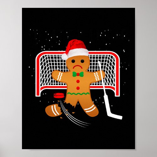 Hockey Goalie Fun Christmas  Gingerbread Man Goali Poster