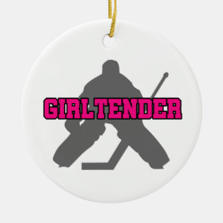 Hockey Goalie Girltender Ceramic Ornament