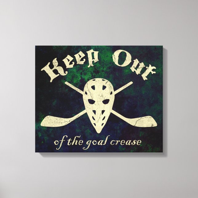 Hockey Goalie Goal Crease Canvas Print (Front)