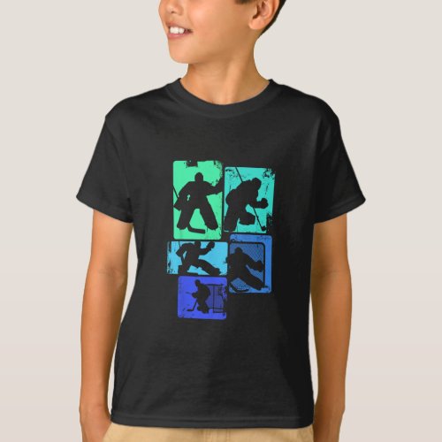 Hockey Goalie Hockey Player Kids Boys Youth Men   T_Shirt