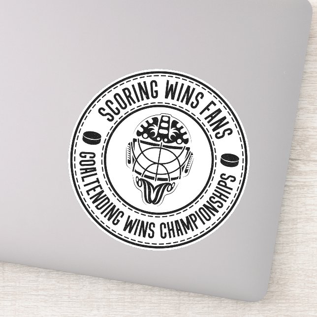 Hockey Goalie Inspirational Quote Sticker (Detail)