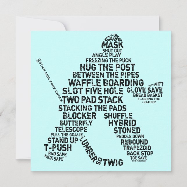 Hockey Goalie Invitations (Front)