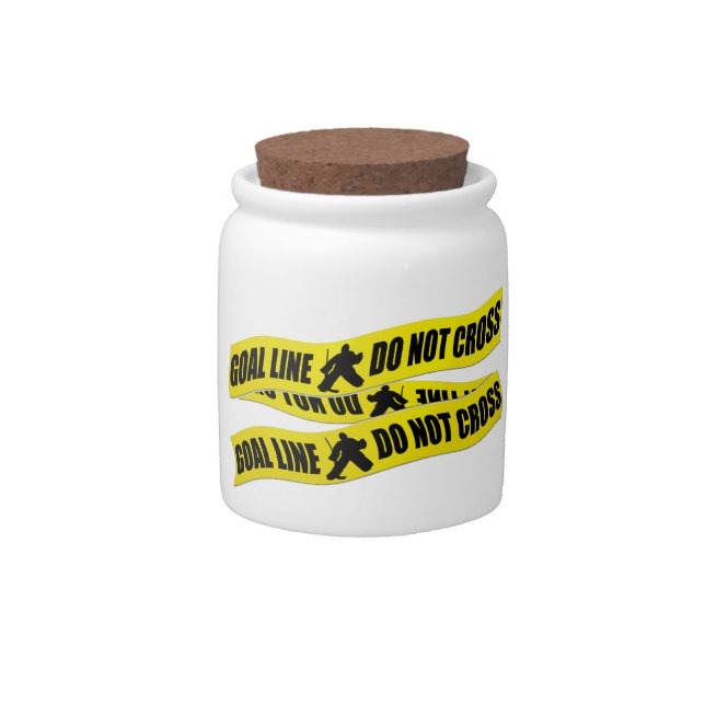 Hockey Goalie Line Do Not Cross Candy Jar (Front)