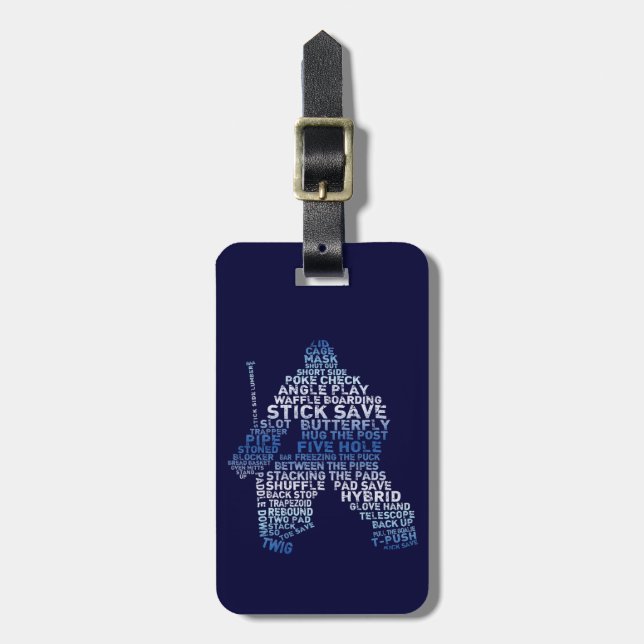 Hockey Goalie Luggage Tag (Front Vertical)