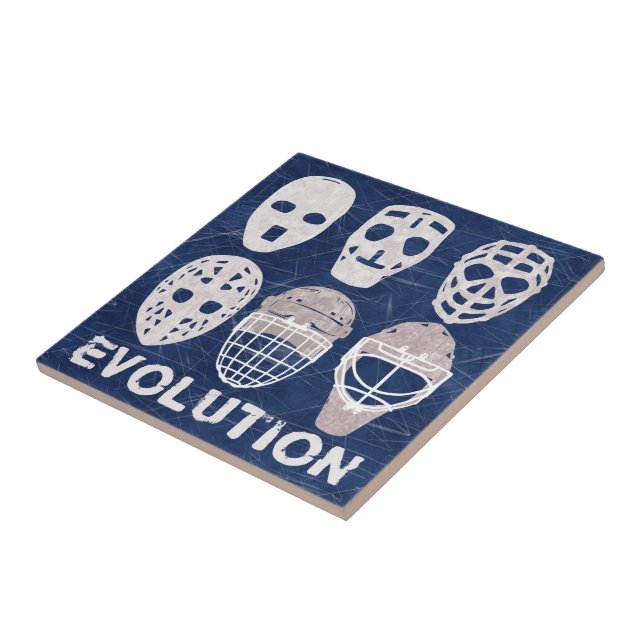 Hockey Goalie Mask Evolution Ceramic Tile (Side)