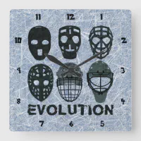 Hockey Goalie Mask Evolution Clock