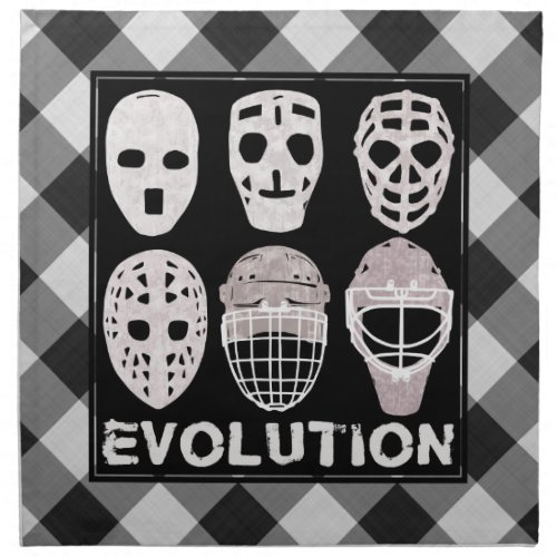 Hockey Goalie Mask Evolution Handkerchief Napkin