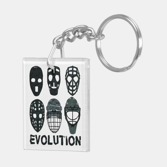 Hockey Goalie Mask Evolution Keychain (Back Right)