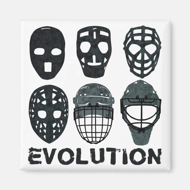 Hockey Goalie Mask Evolution Magnet (Front)