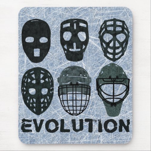 Hockey Goalie Mask Evolution Mouse Pad