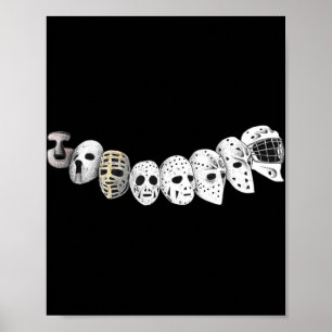 Hockey Goalie Mask Evolution Retro Vintage old sch Poster