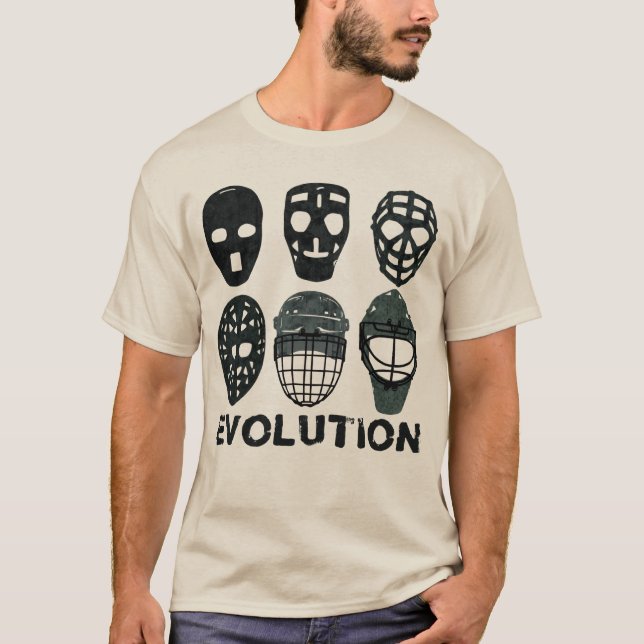 Hockey Goalie Mask Evolution T-Shirt (Front)