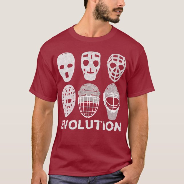 Hockey Goalie Mask Evolution T-Shirt (Front)