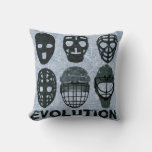 Hockey Goalie Mask Evolution Throw Pillow at Zazzle