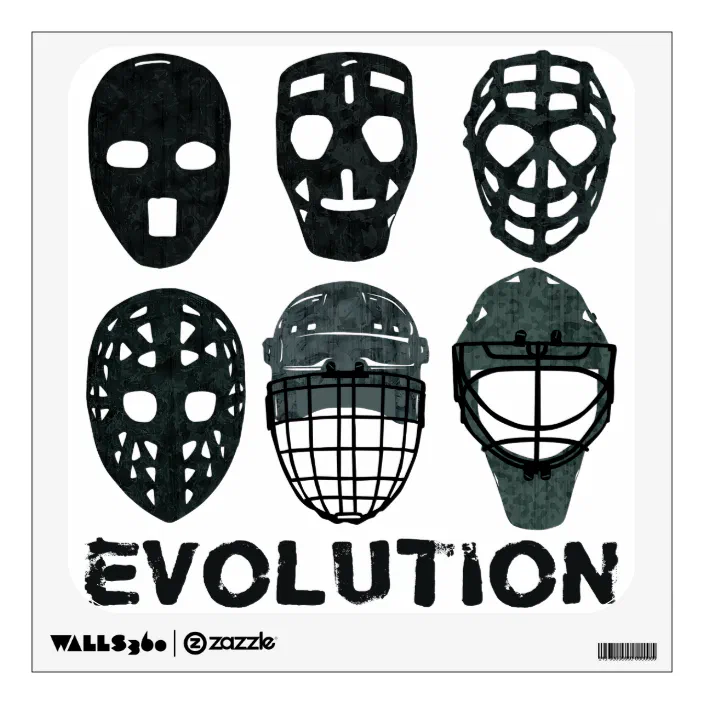 overloop escort Hamburger Hockey Goalie Mask Evolution Wall Decal | Zazzle.com