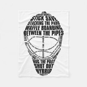 Hockey Goalie Mask Tygraphy Fleece Blanket
