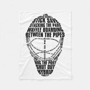 Hockey Goalie Mask Tygraphy Fleece Blanket
