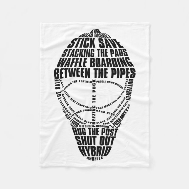 Hockey Goalie Mask Tygraphy  Fleece Blanket (Front)