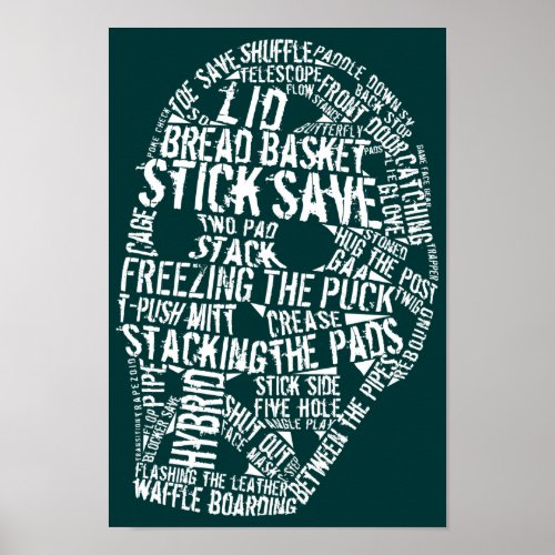 Hockey Goalie Mask Typography Poster