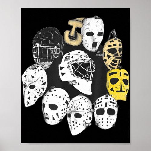 Hockey Goalie Masks Vintage Heritage Evolution  Poster