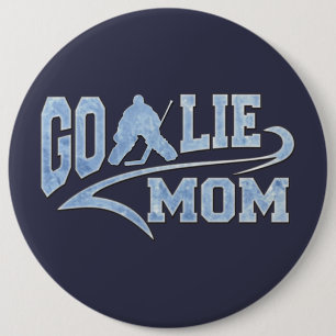 Hockey Goalie Mom Athletic Tail Pinback Button