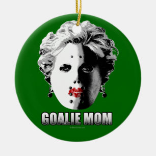 Hockey Goalie Mom Ceramic Ornament