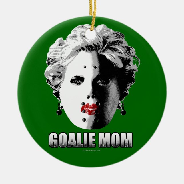 Hockey Goalie Mom Ceramic Ornament (Front)