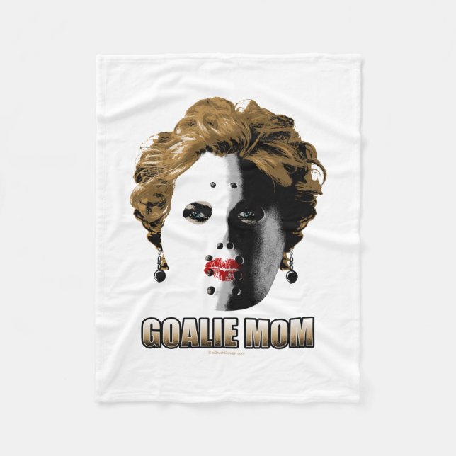 Hockey Goalie Mom Fleece Blanket (Front)