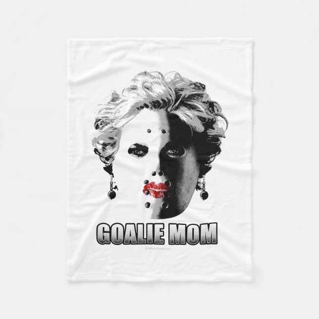 Hockey Goalie Mom Fleece Blanket (Front)