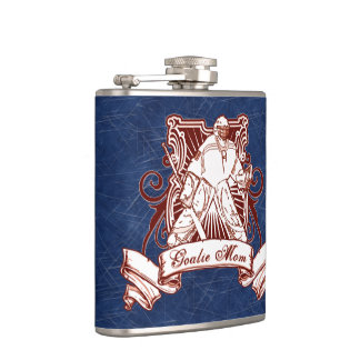 Hockey Goalie Mom Hip Flask, Ice Background Hip Flask