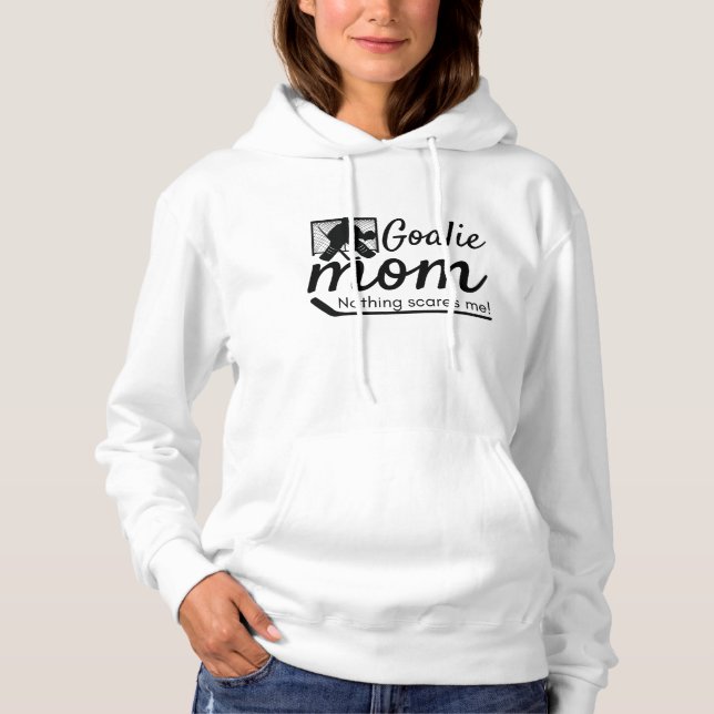 Hockey Goalie Mom Hoodie sweatshirt black (Front)