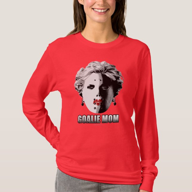 Hockey Goalie Mom Long Sleeve T-Shirt (Front)