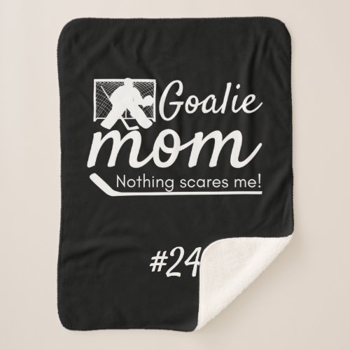 Hockey goalie mom rink gear blanket black