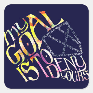 Hockey Goalie My Goal Typography Square Sticker