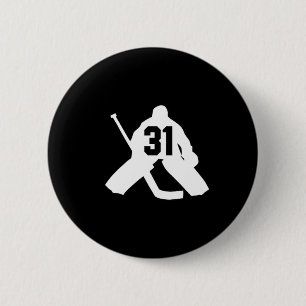 Hockey Goalie Number Thirty-one 31 Button