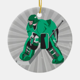 hockey goalie ready ceramic ornament