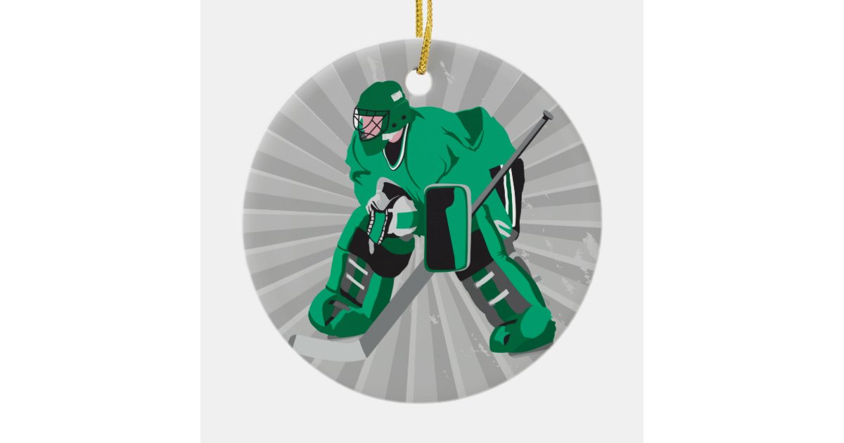 hockey goalie ready ceramic ornament Zazzle