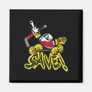 Hockey Goalie Save Logo Featuring Small Saves Magnet