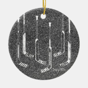 Hockey Goalie Sticks Ceramic Ornament