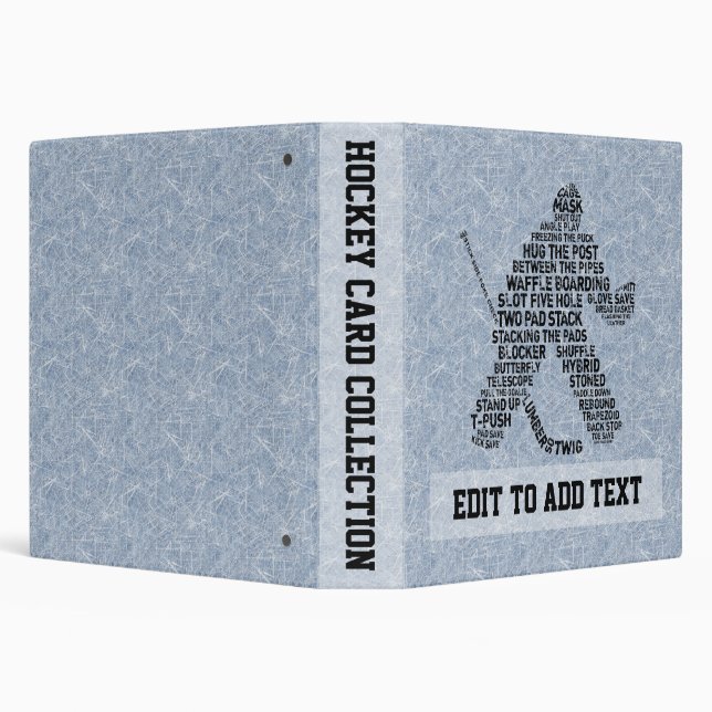 Hockey Goalie Trading Card Album, Customizable 3 Ring Binder