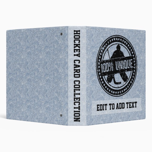 Hockey Goalie Trading Card Album, Customizable 3 Ring Binder (Background)