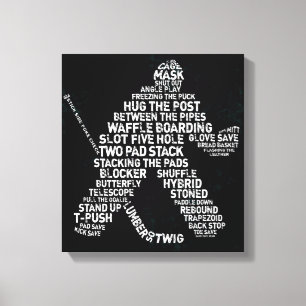 Hockey Goalie Typeography Art Canvas Print