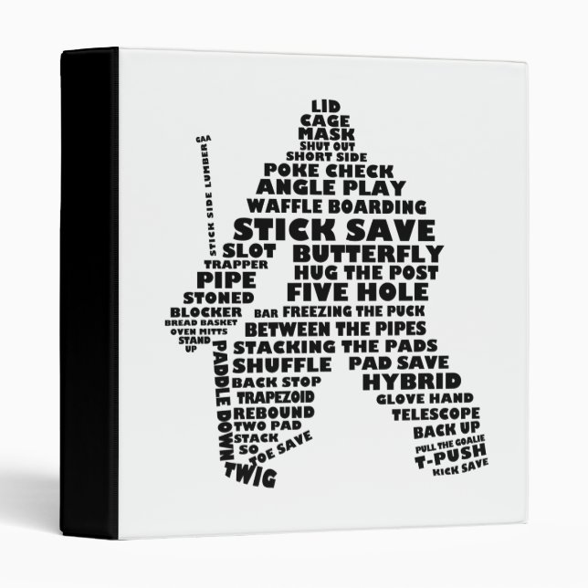 Hockey Goalie Typography Binder (Front/Spine)